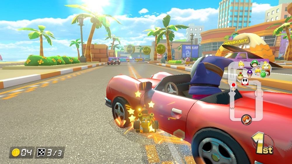 Screenshot of Mario Kart: Coconut Mall / By EG Mum