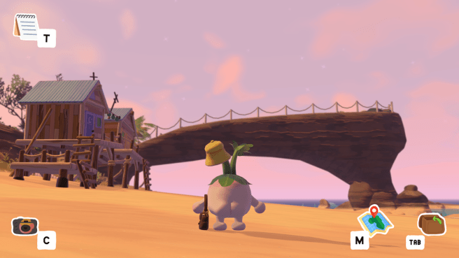 Screenshot from Letters to Arralla showing a turnip with a very cheeky butt